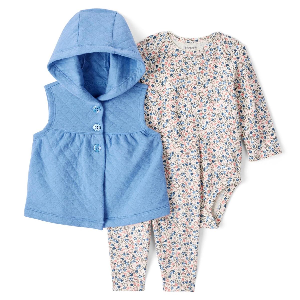 CARTER'S - Conjunto 3 Piezas Polerón, Calza Y Body Bebé Niña Carter's