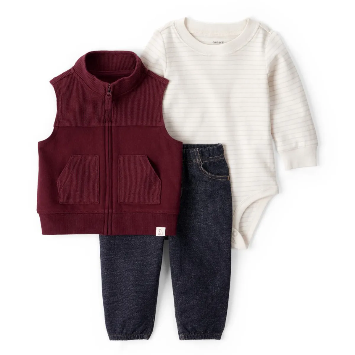CARTER'S - Conjunto 3 Piezas Polerón, Pantalón Y Body Bebé Niño Carter's