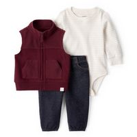 Conjunto 3 Piezas Polerón, Pantalón Y Body Bebé Niño