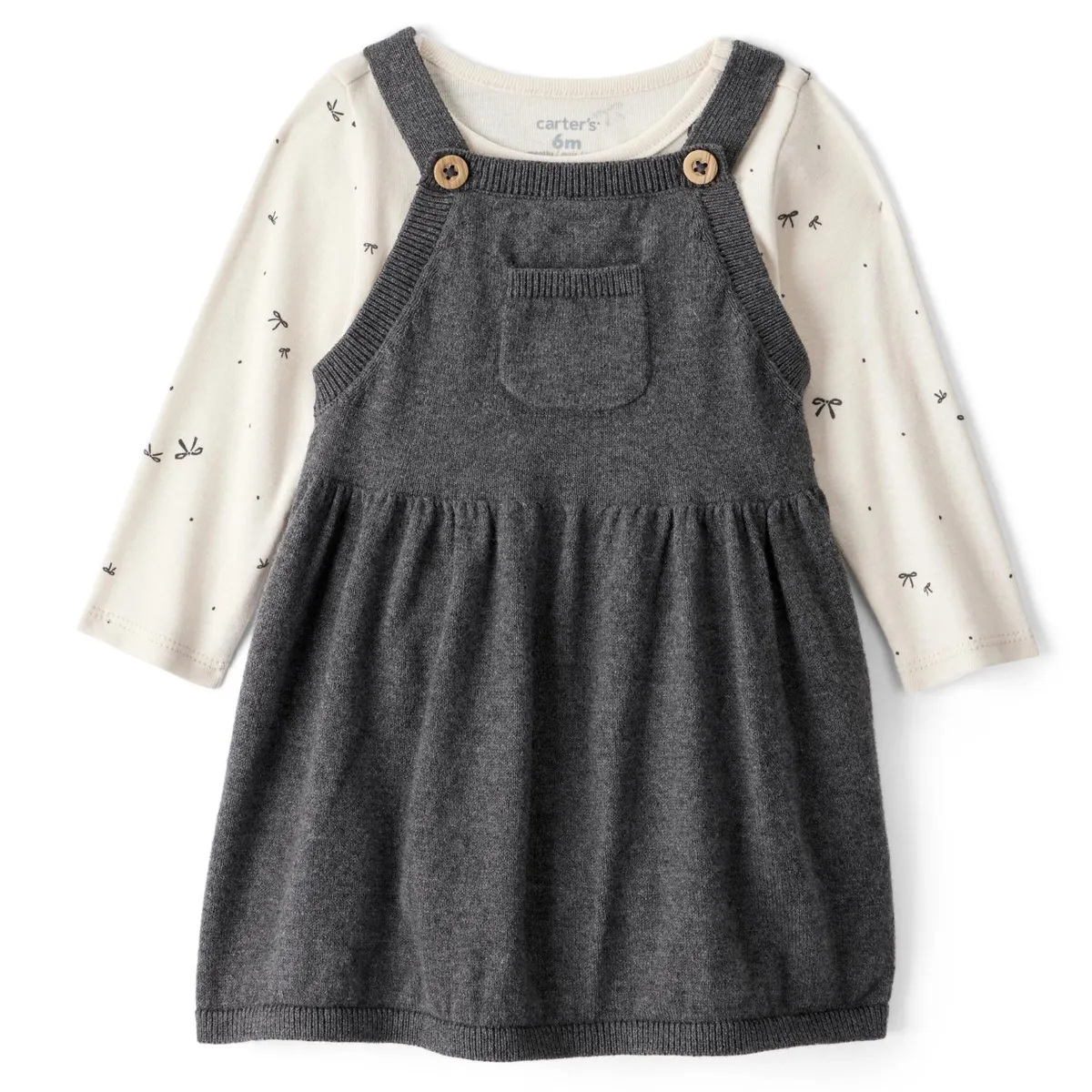 CARTER'S - Conjunto 2 Piezas Vestido y Polera Manga Larga Bebé Niña Carter's