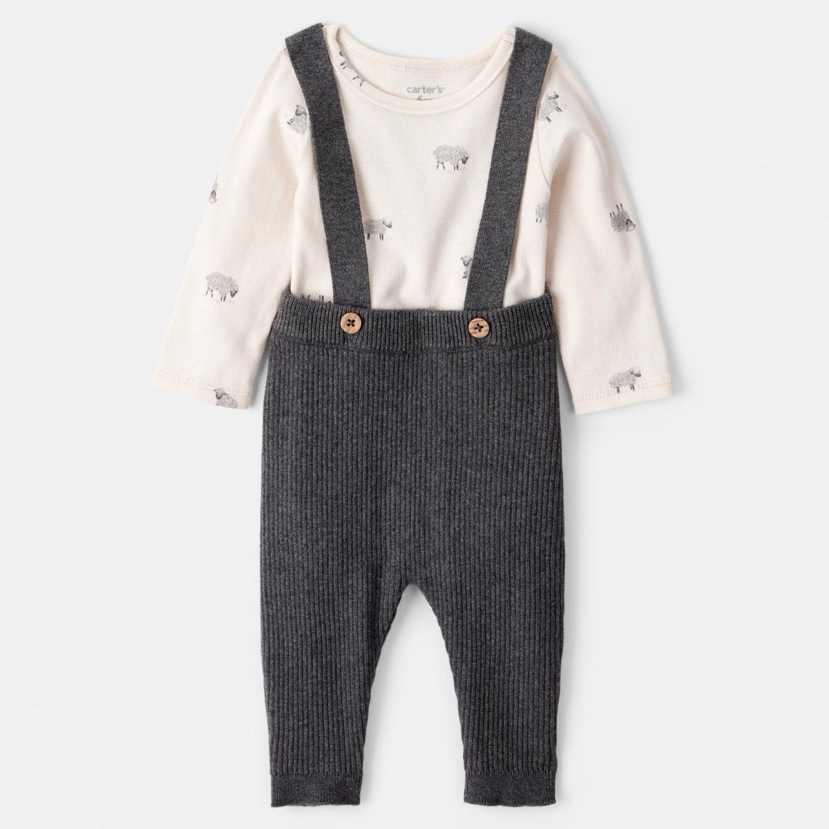 CARTER'S - Conjunto 2 Piezas Calza Con Tirantes y Body Bebé Niño Carter's