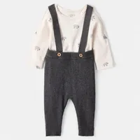 Conjunto 2 Piezas Calza Con Tirantes y Body Bebé Niño