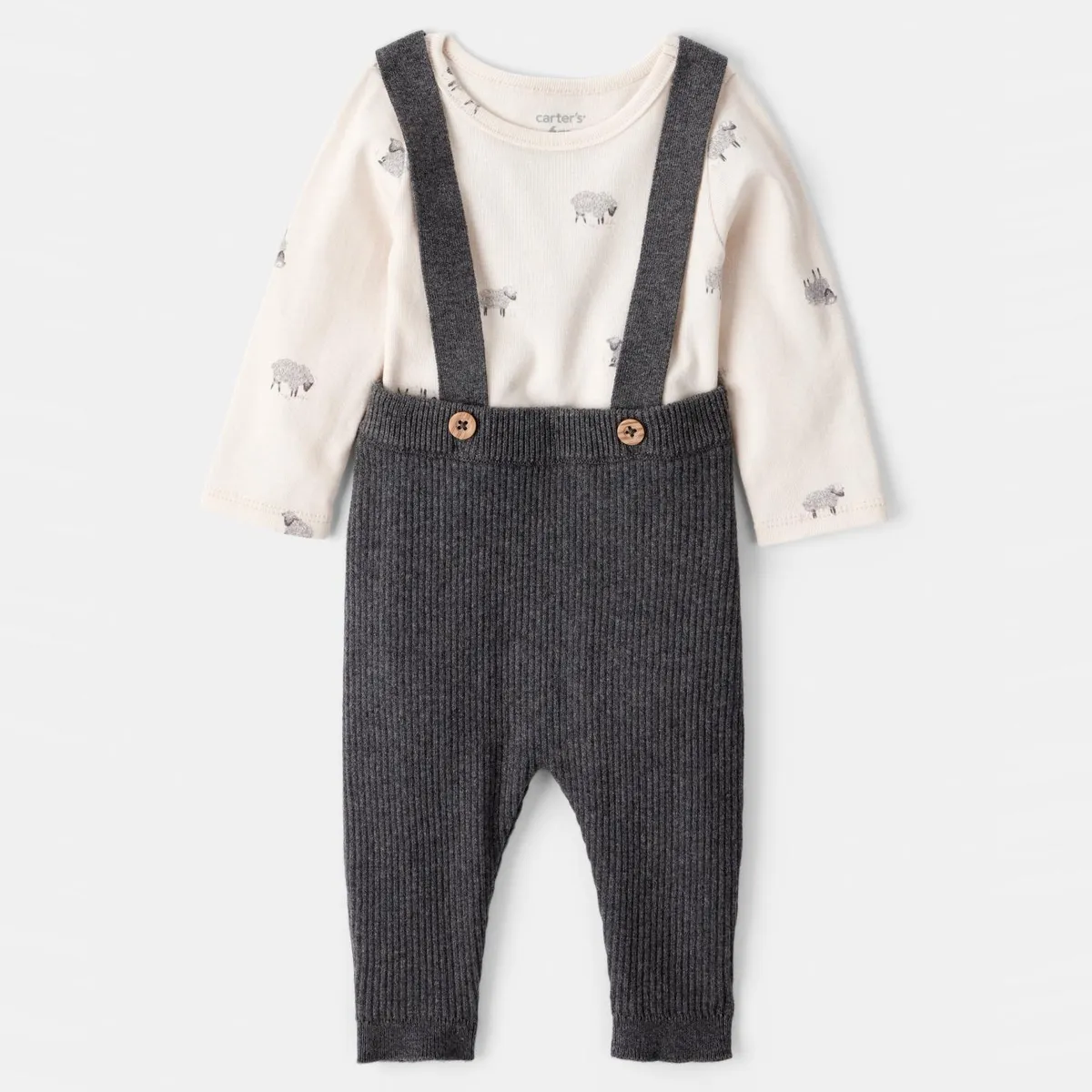 CARTER'S - Conjunto 2 Piezas Calza Con Tirantes y Body Bebé Niño Carter's