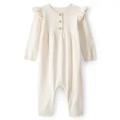 CARTER'S - Enterito Manga Larga Con Vuelos y Botones Bebé Niña