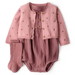 CARTER'S - Conjunto 3 Piezas Enterito, Chaleco y Calcetines Bebé Niña