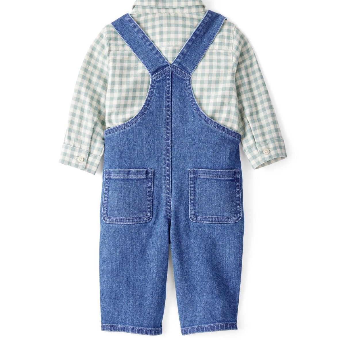 CARTER'S - Conjunto 2 Piezas Jardinera Denim y Camisa Cuadros Bebé Niño Carter's