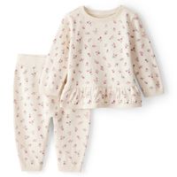 Conjunto 2 Piezas Polera Manga Larga y Pantalón Bebé Niña