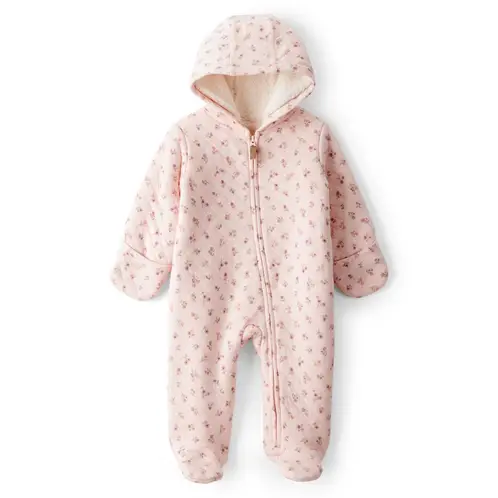 CARTER'S - Enterito Estampado Flores Con Forro Sherpa Bebé Niña