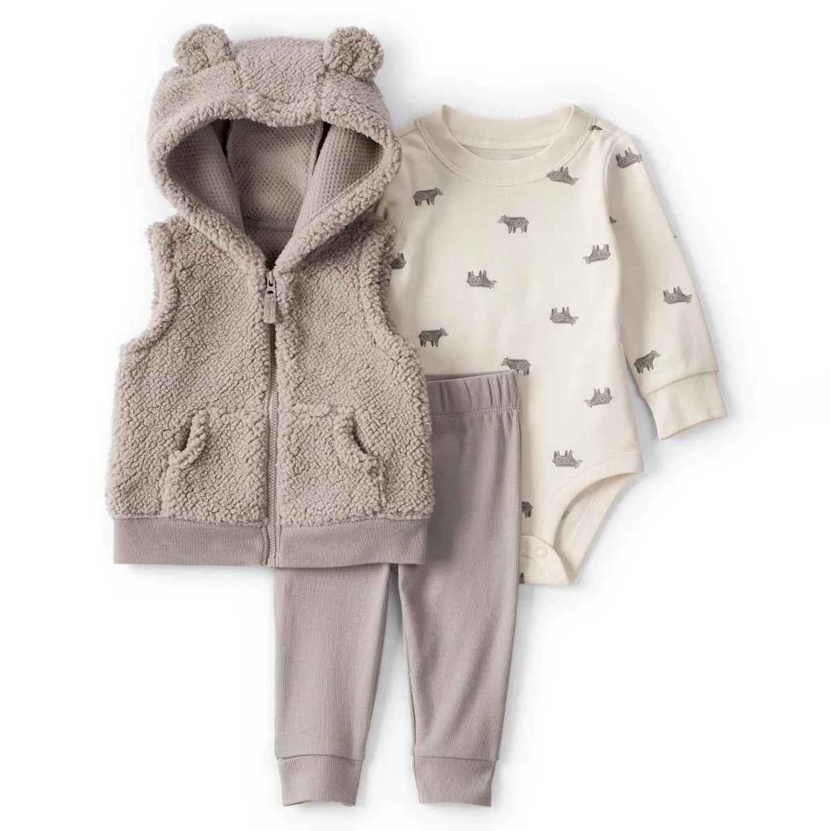 CARTER'S - Conjunto 3 Piezas Polerón, Body y Pantalón Bebé Niño Carter's