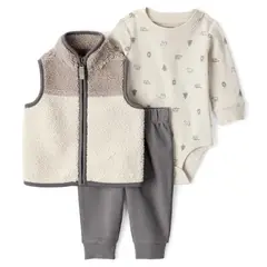 CARTER'S - Conjunto 3 Piezas Chaqueta Sherpa, Pantalón y Body Bebé Niño