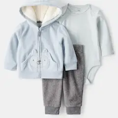 CARTER'S - Conjunto 3 piezas Poleron, Pantalon y Body Bebé Niño