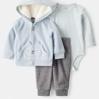 Conjunto 3 piezas Poleron, Pantalon y Body Bebé Niño