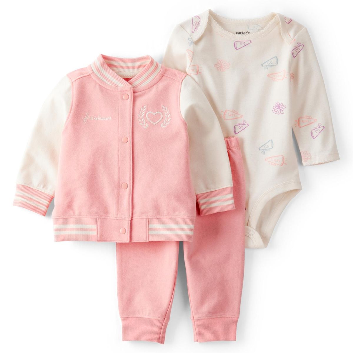 CARTER'S - Conjunto 3 Piezas Chaqueta, Pantalón y Body Bebé Niña Carter's