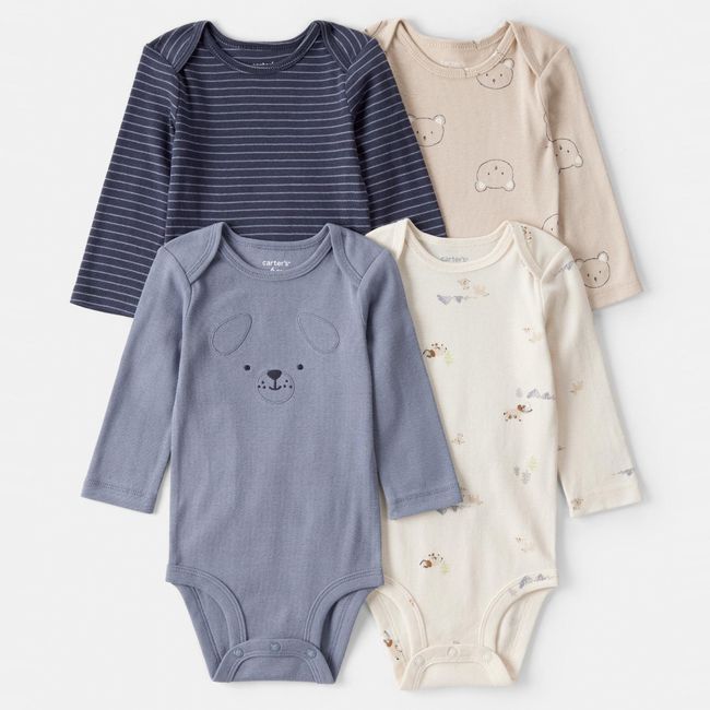 CARTER'S - Pack 4 Bodys Estampados Algodón Bebé Niño Carter's