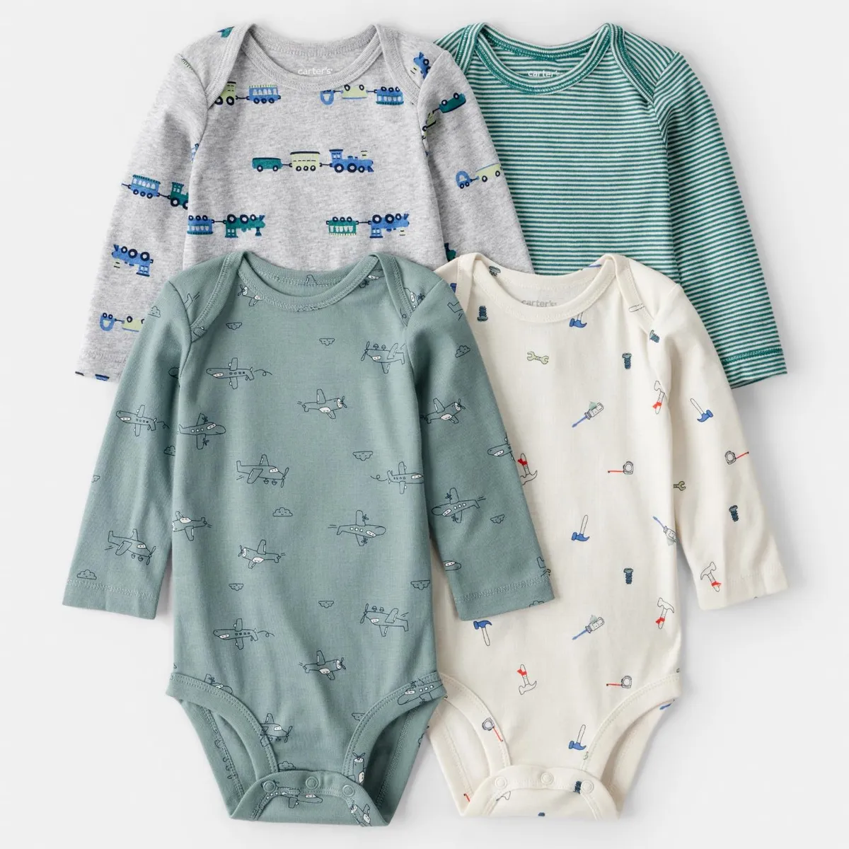 CARTER'S - Pack 4 Bodys Estampados Algodón Bebé Niño Carter's