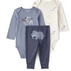 CARTER'S - Conjunto 3 Piezas Pantalón y Dos Body Bebé Niño