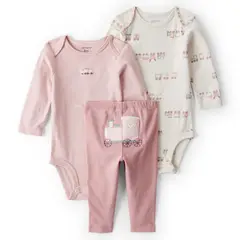 CARTER'S - Conjunto 3 Piezas Calza y Dos Body Bebé Niña
