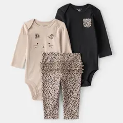 CARTER'S - Conjunto 3 Piezas Calza y Dos Body Bebé Niña