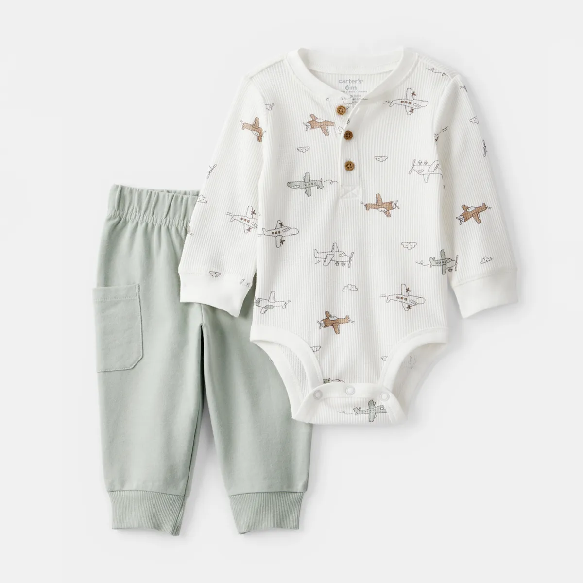 CARTER'S - Conjunto 2 Piezas Body y Pantalón Buzo Bebé Niño Carter's