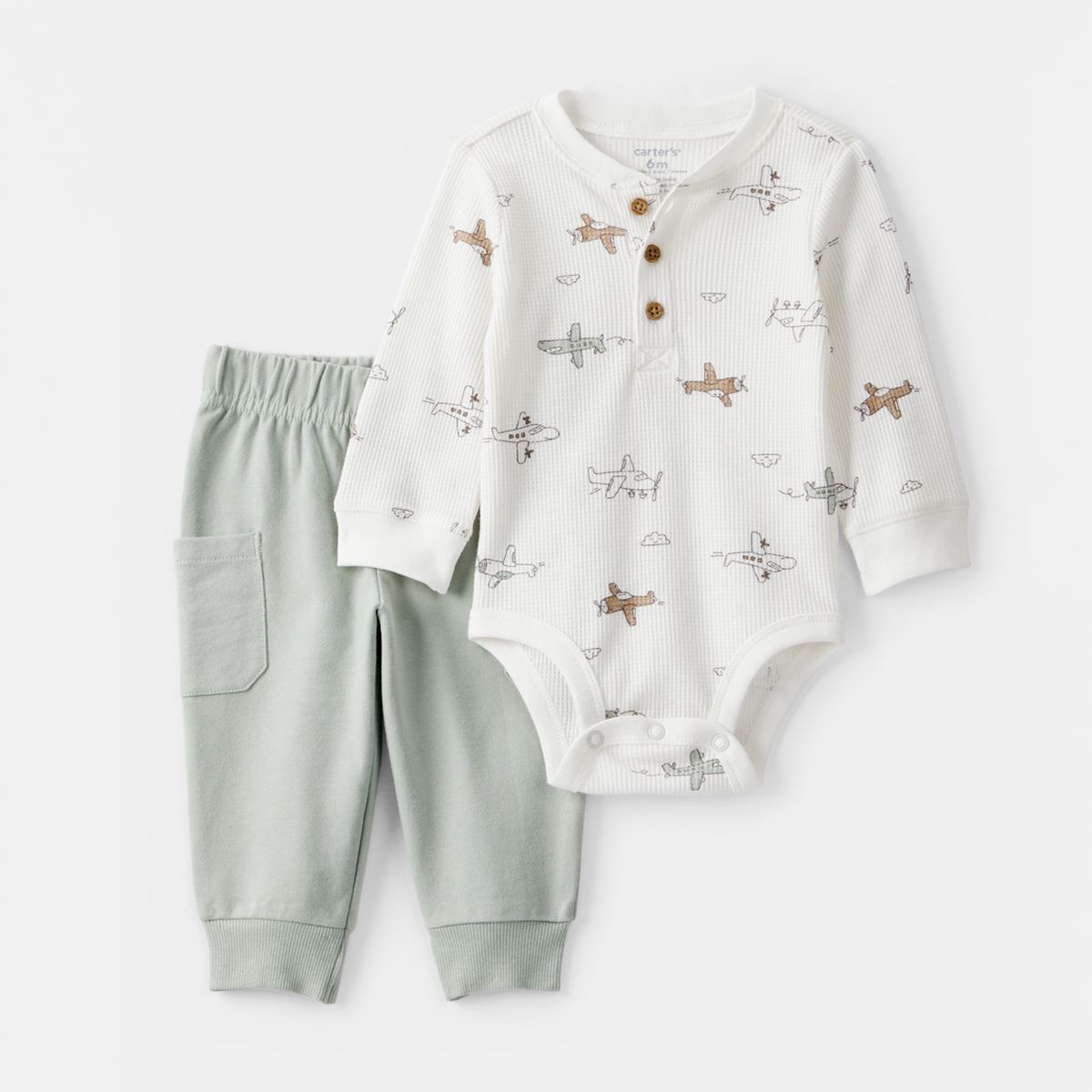 CARTER'S - Conjunto 2 Piezas Body y Pantalón Buzo Bebé Niño Carter's