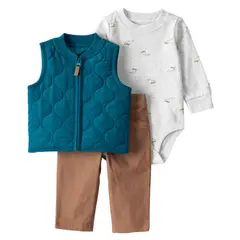 CARTER'S - Conjunto 3 piezas Polerón, Pantalón y Body Bebé Niño