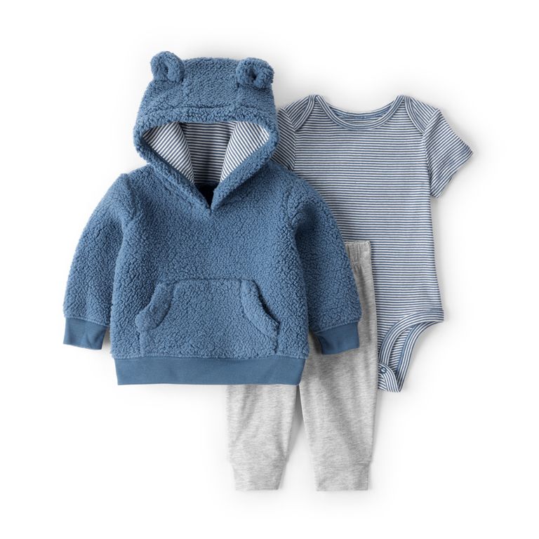 CARTER'S Conjunto 3 piezas Polerón, Pantalón y Body Bebé Niño