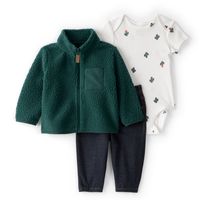 Conjunto 3 piezas Polerón, Pantalón y Body Bebé Niño