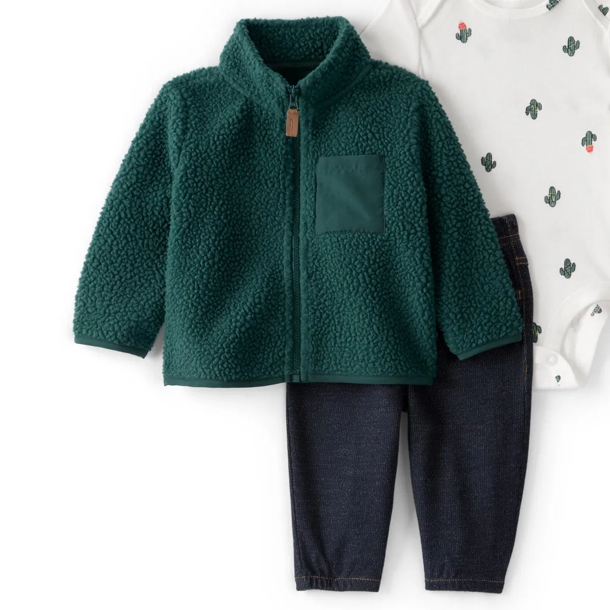 CARTER'S - Conjunto 3 piezas Polerón, Pantalón y Body Bebé Niño Carter's