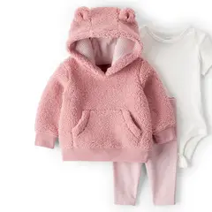 CARTER'S - Conjunto 3 Piezas Polerón, Calza y Body Bebé Niña