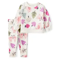 Conjunto 2 Piezas Polerón y Calza Estampado Bebé Niña