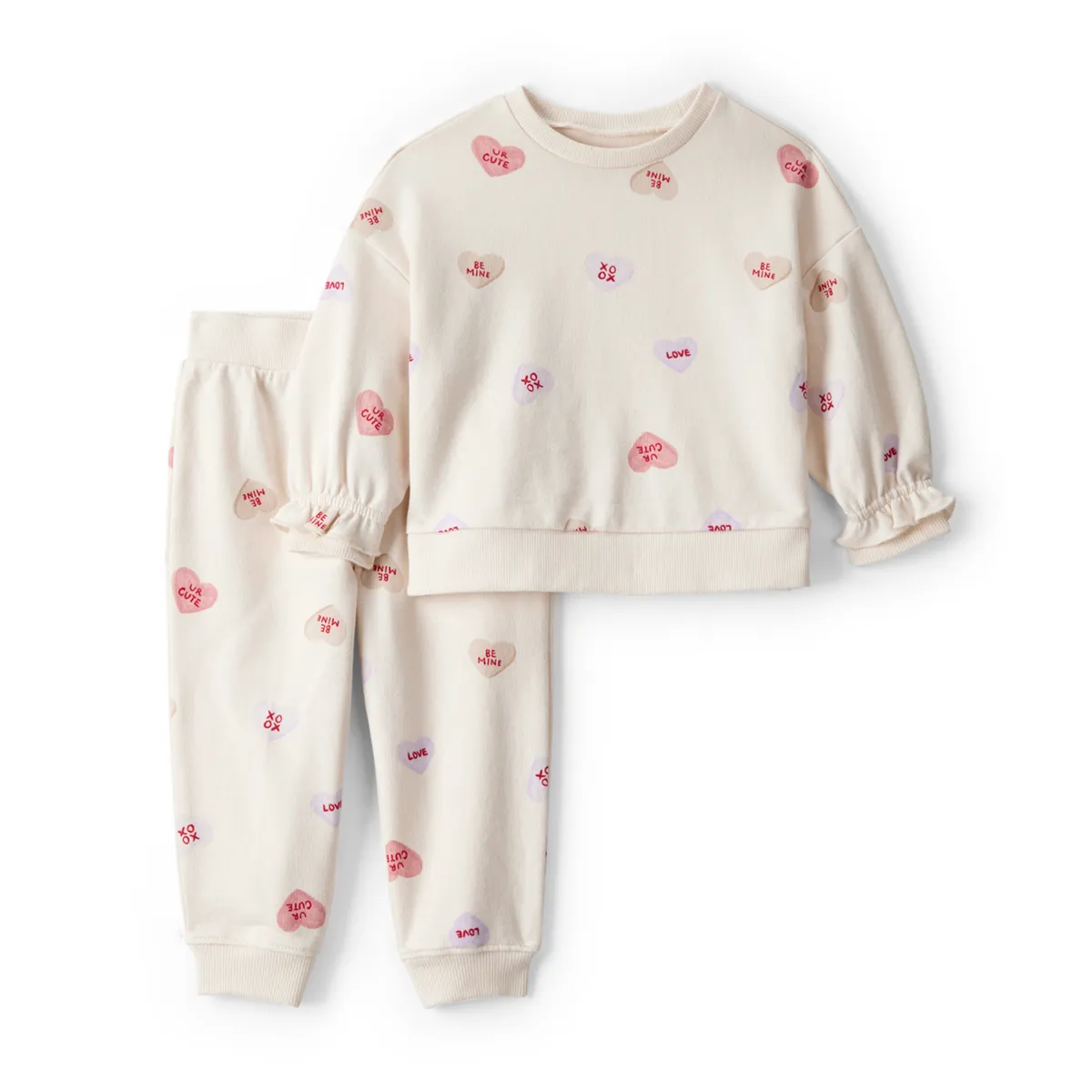 CARTER'S - Conjunto 2 Piezas San Valentín Polerón y Pantalón Buzo Bebé Niña Carter's