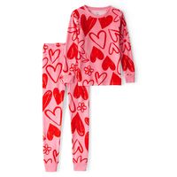 Pijama 2 Piezas Estampado Corazones Niña