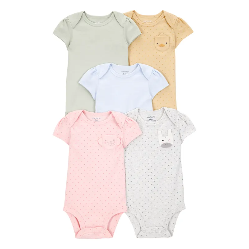 CARTER'S - Pack De Bodys Algodón 5 Unidades Bebé Niña Carter's