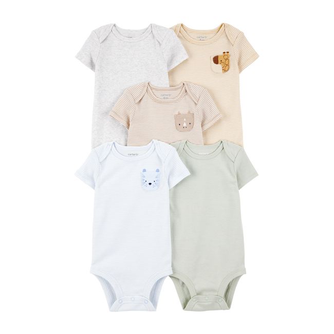 CARTER'S - Pack De Bodys Algodón 5 Unidades Unisex Bebé  Carter's