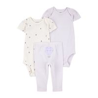 Conjunto 3 Piezas Calza Y Dos Body Bebé Niña