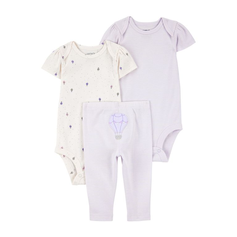 CARTER'S Conjunto 3 Piezas Calza Y Dos Body Bebé Niña