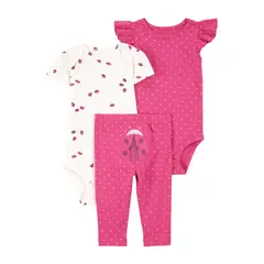 CARTER'S - Conjunto 3 Piezas Calza Y Dos Body Bebé Niña