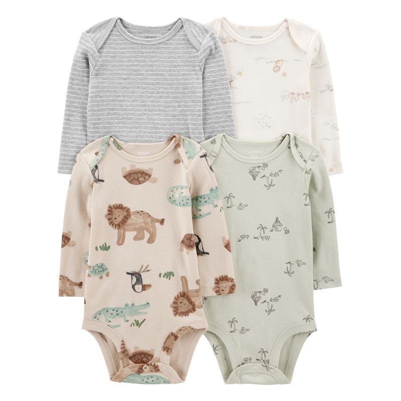 CARTER'S - Pack De Bodys Algodón 4 Unidades Bebé Niño Carter's