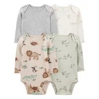 Pack De Bodys Algodón 4 Unidades Bebé Niño