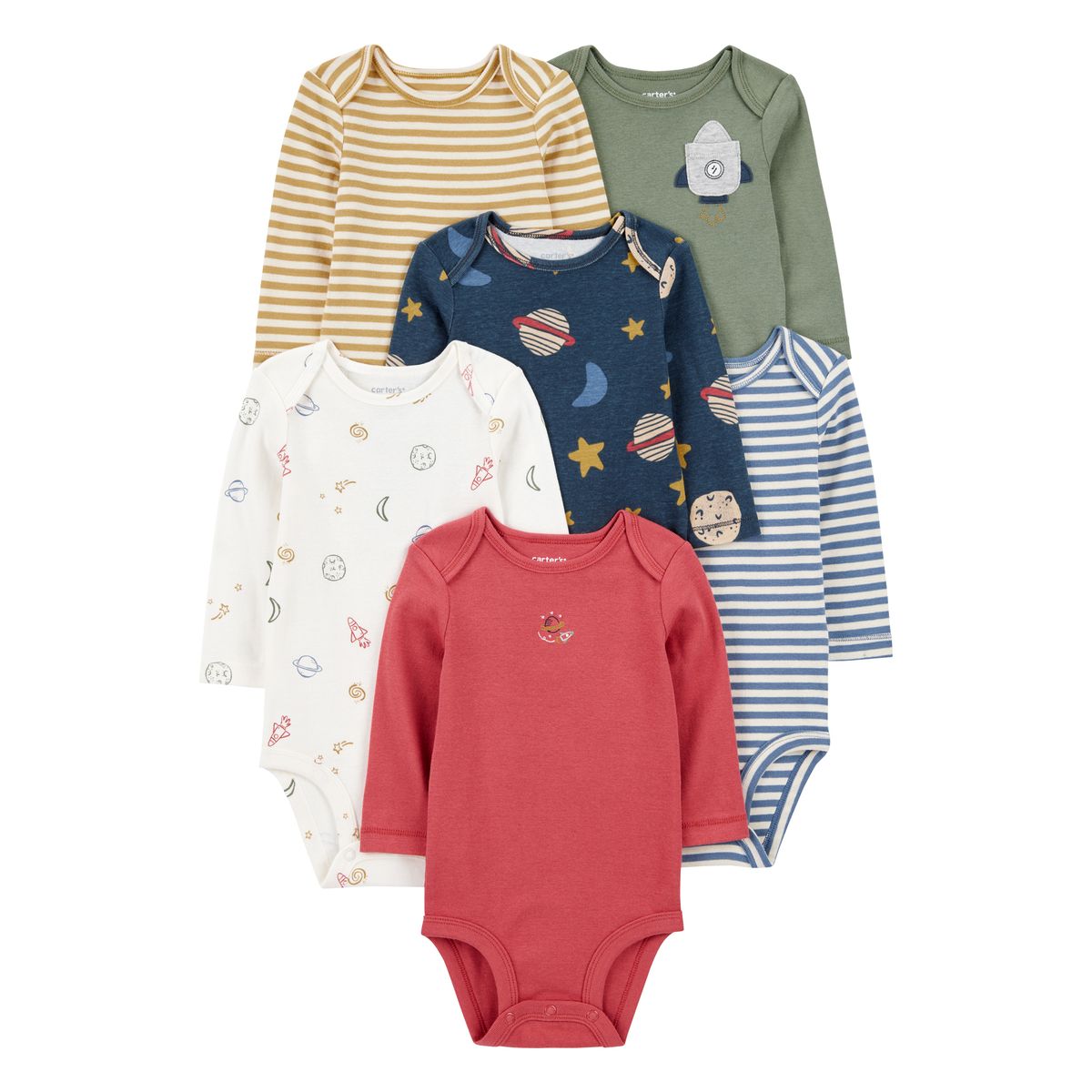 CARTER'S - Pack De Bodys Algodón 6 Unidades Bebé Niño Carter's
