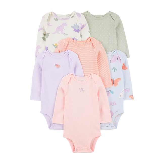 CARTER'S - Pack De Bodys Algodón 6 Unidades Bebé Niña Carter's