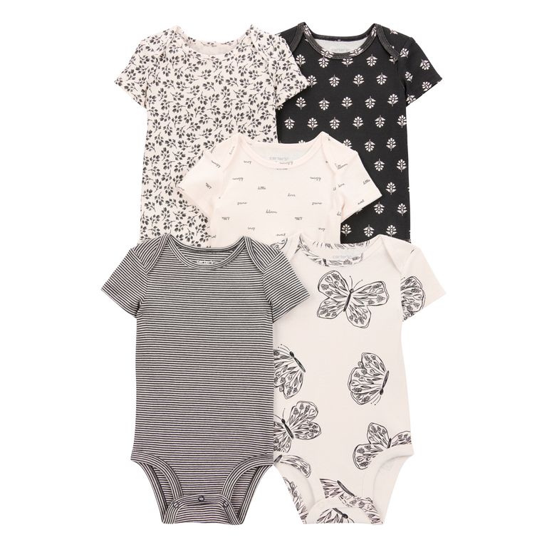 CARTER'S Pack 5 Bodys Algodón Bebé Niña