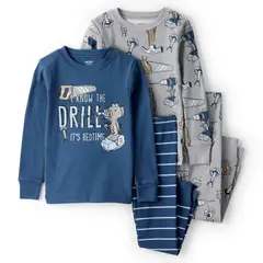 CARTER'S - Pijama 4 Piezas Estampado Algodón Niño