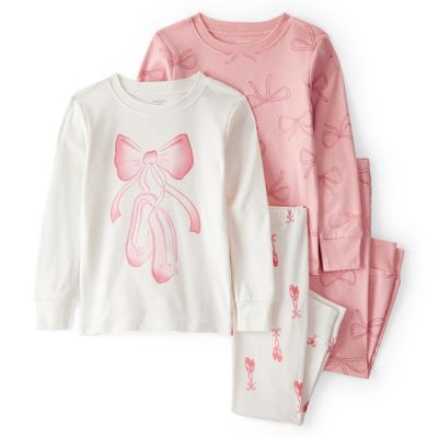 Imagen 1 del producto Pijama 4 Piezas Estampado Ballet Algodón Niña