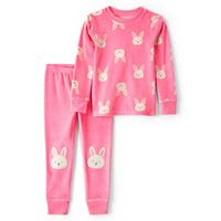 Pijama 2 Piezas Polar Estampado Conejitos Niña