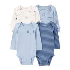 CARTER'S - Pack de Bodys Algodón 4 unidades Bebé Niño