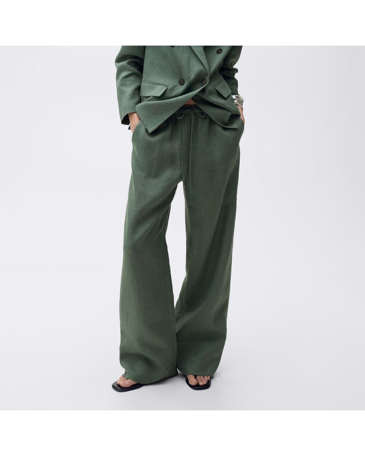 MANGO Pantalón Recto Lino Mujer Mango