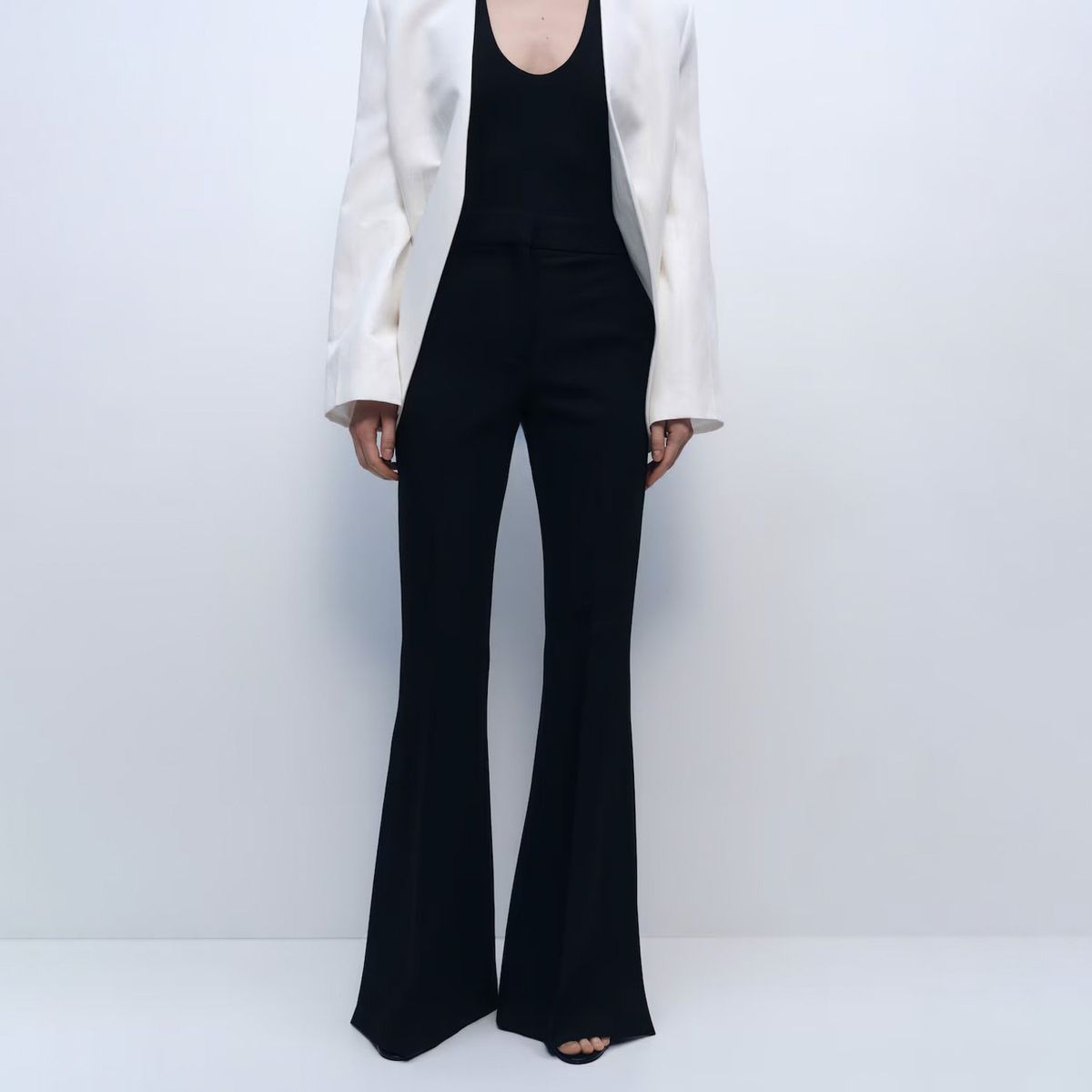 MANGO - Pantalón Traje Maxi Wideleg Mujer Mango