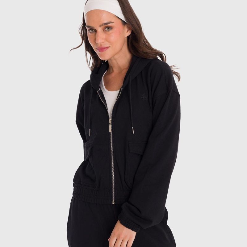 BSOUL - Polerón Hoodie Zip Cargo Mujer Bsoul
