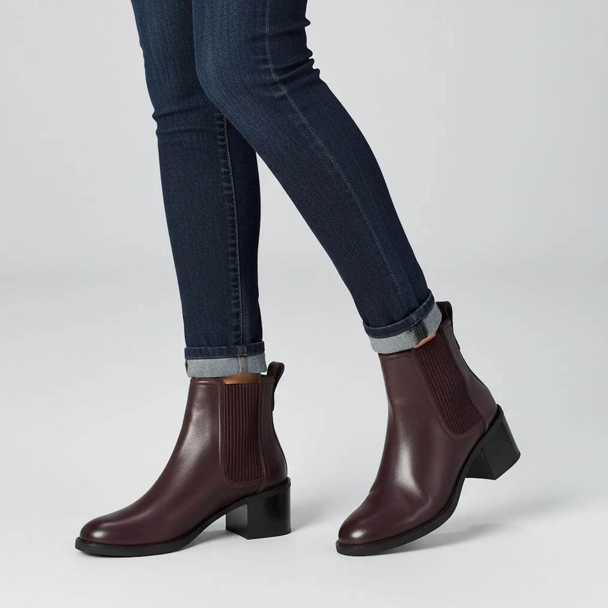 CLARKS - Bota Mujer Cuero Burdeo Clarks